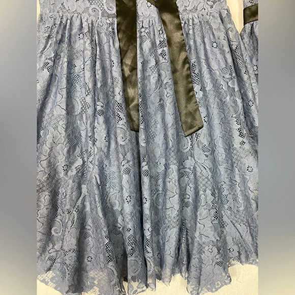 Free People Gilded Blue Lace Dress Ribbon tie  Size S - Picture 8 of 17